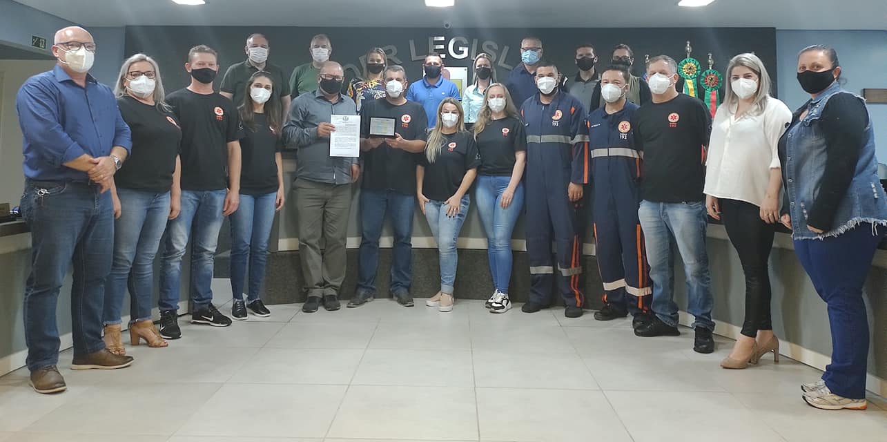 Em noite de homenagens, SAMU de Arroio do Tigre recebe Moção de Aplauso dos Vereadores.