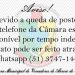 Aviso! Telefone indisponível.