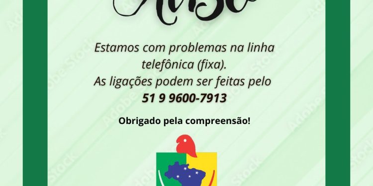 Aviso! Problemas com a linha telefônica fixa.