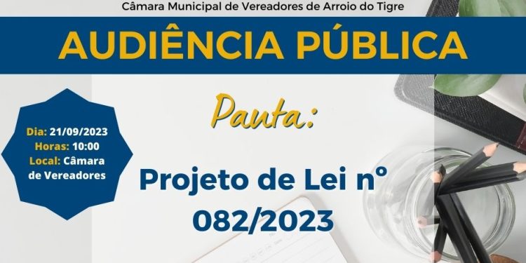 Aviso de Audiência Pública – Projeto de Lei n° 082/2023.