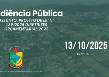 Audiência Pública discute Diretrizes Orçamentárias de 2026 em Arroio do Tigre