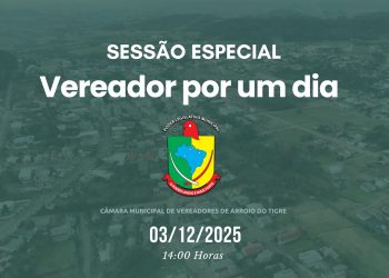 SESSÃO ESPECIAL “VEREADOR POR UM DIA” – HOJE, ÀS 14H