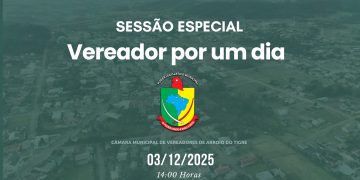 SESSÃO ESPECIAL “VEREADOR POR UM DIA” – HOJE, ÀS 14H