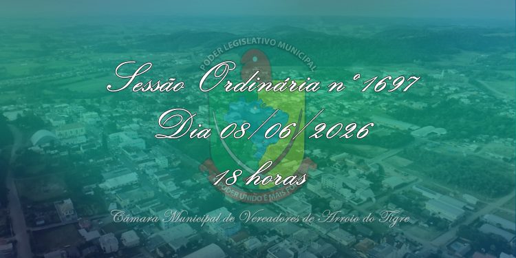 Câmara de Vereadores realiza Sessão Ordinária nº 1697 na próxima segunda-feira